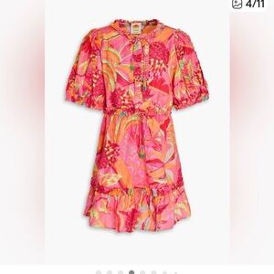 FARM Rio Pink and Orange Floral Dress